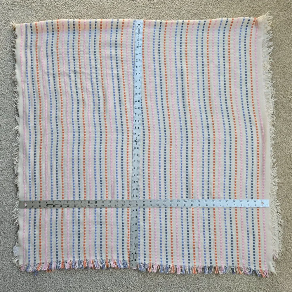 Madewell Stitched Rainbow Stripe Scarf/Shawl in Faded Wicker